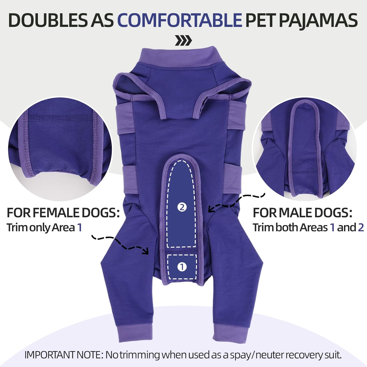 Lelepet Dog Surgery Recovery Suit for Rear Legs, Soft Dog Pants to Prevent Licking, Adjustable Long Sleeve Pet Onesie Pajamas for Dogs, Cone Alternative Leg Sleeve Bodysuit for Dogs After Spay/Neuter