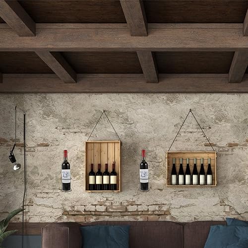 Miniatura 7 de 2 estantes de pared para vino, soporte de pared para vino para el hogar, bar, cocina, comedor, botella de vino