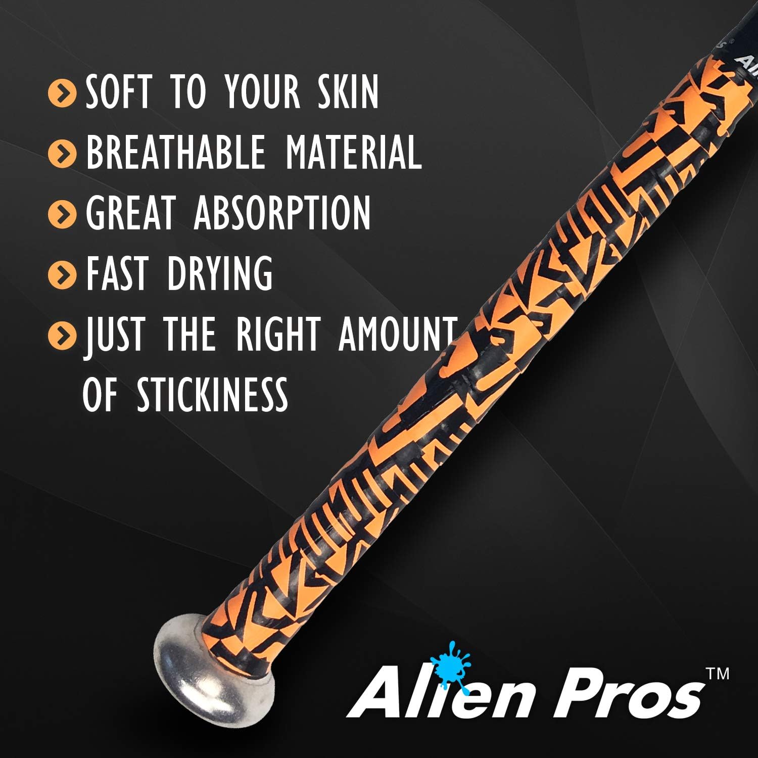 ALIEN PROS Bat Grip Tape for Baseball 0.5MM (1 or 3 Pack) – Precut and Pro Feel Bat Tape – Replacement for Old Baseball bat Grip – Wrap Your Bat for an Epic Home Run