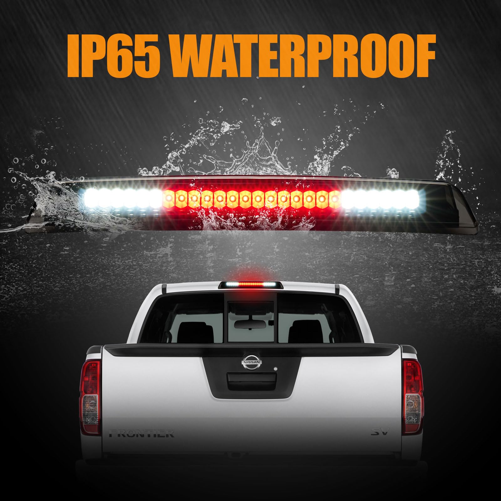 LED 3rd Brake Light Cargo Lamp - Chrome Housing Smoke Lens, Fits Nissan Titan 2004-2015 & Frontier 2005-2016 - View #10