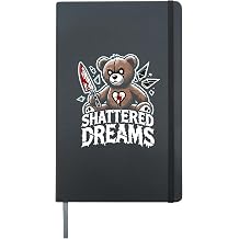 Terrifying Teddy Spooky Plush Horror Teddy Bear Scary Hardcover Journal, Black