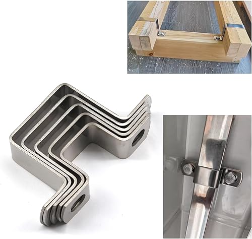 Miniatura 6 de Abrazadera de tubo cuadrada de 1.969x1.969 in de acero inoxidable 304 en forma de U de puntal de conector de soporte de tubo de hebilla de manguera