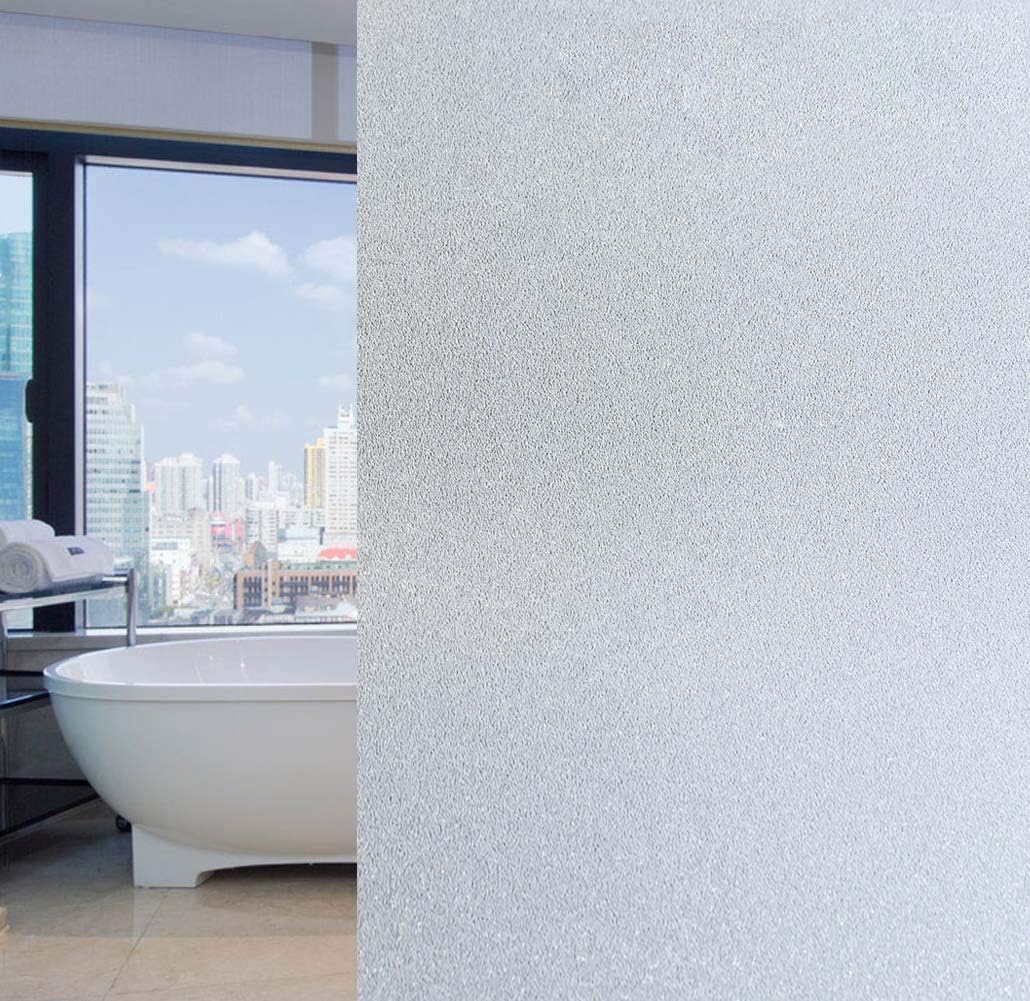 Arthome Window Film Privacy Film Frosted Decorative No Glue Self Static Cling Anti UV Removable for Home Living Room Bedroom Bathroom Kitchen Office (90x254 cm)