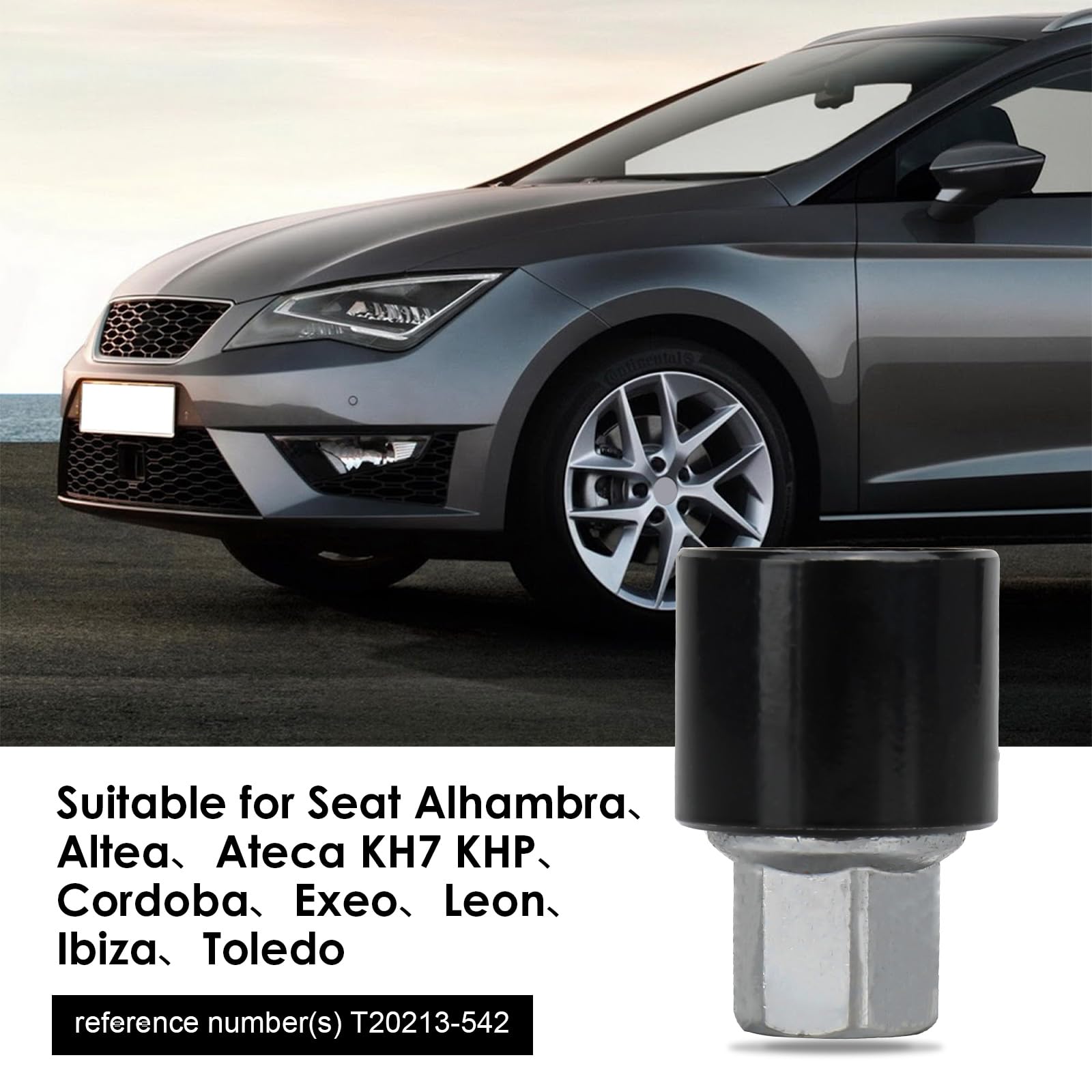 Felgenschloss Adapter T20213-542 Schlüssel Entfernen Ausdreher Demontagewerkzeug Radschrauben Radsicherungsmutter Reifen Diebstahlsicherer für Leon 5F Ibiza Altea XL Ateca Alhambra
