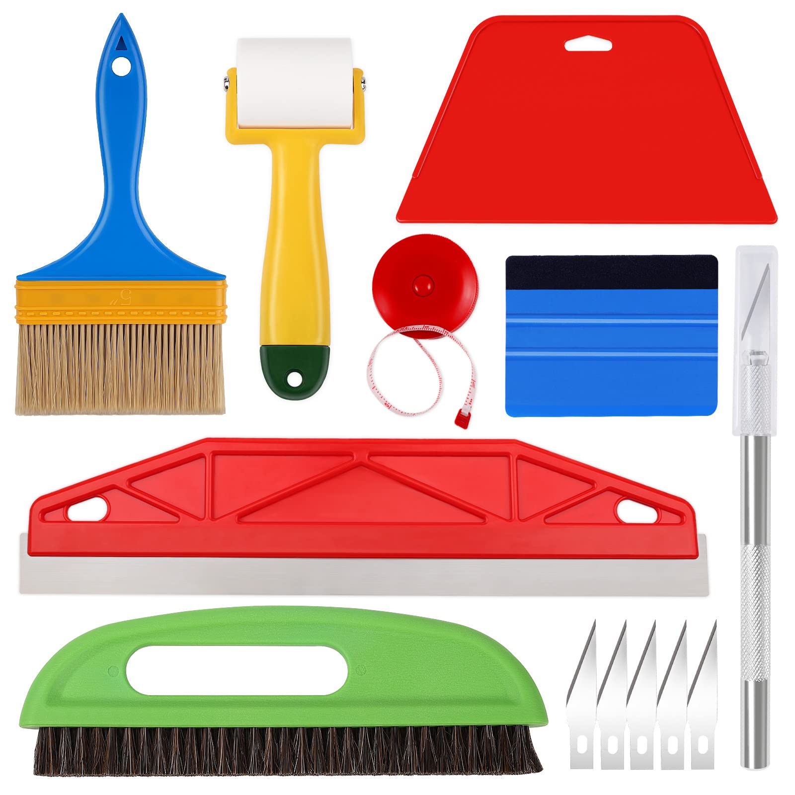 wrapxpert wallpaper smoothing toolswallpaper tool kit with squeegee smootherseam rollerwallpaper brush for wallpaper hangingcontact papervinyl applicationwallpaper paste