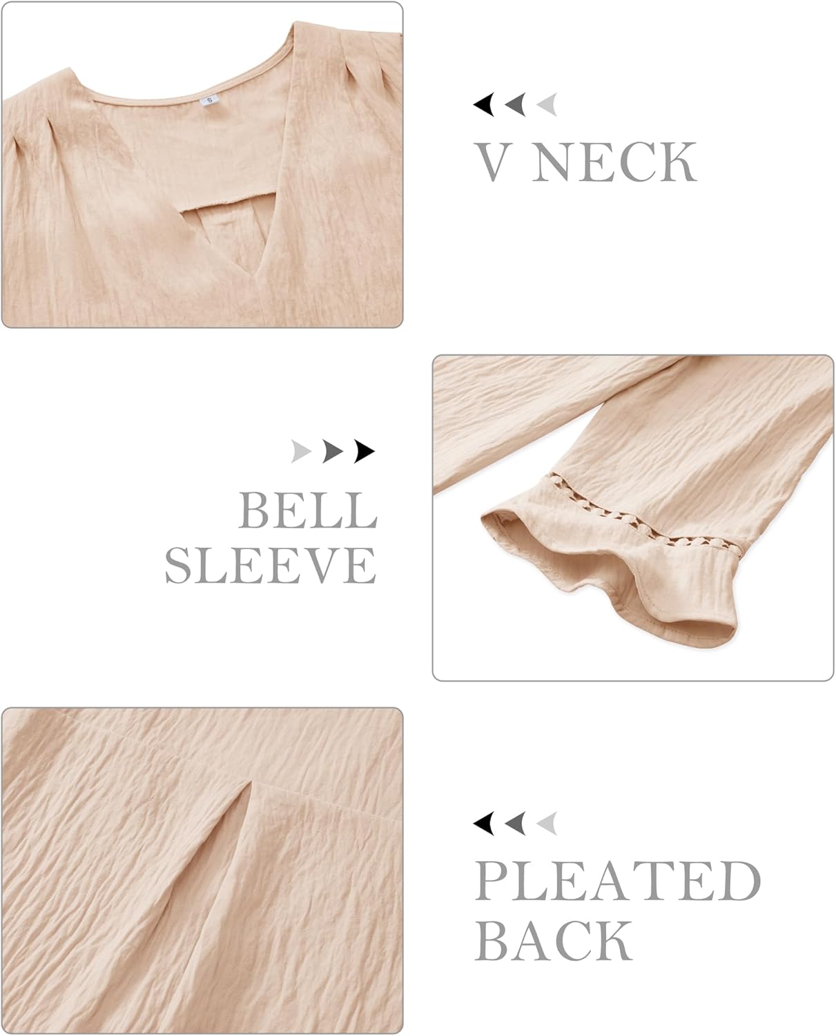 siliteelon Women Dressy Casual Blouse 3/4 Sleeve Tops V Neck Office Work Shirt Classy Ladies Clothes Spring 2026 Trendy - Image 6