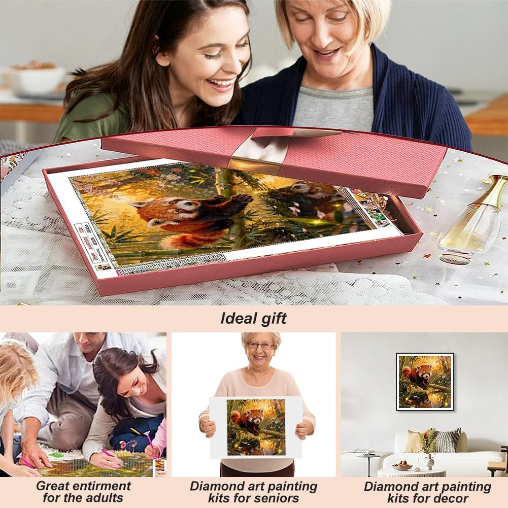 Acudotr Red Panda Diamond Art Kits for Adults, DIY Home Decor, 12x12 Inch image 4