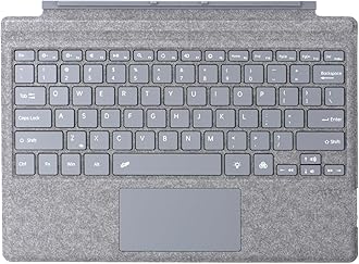 Type Cover for Microsoft Surface Pro 7+ / Pro 7 / Pro 6 / Pro 5 / Pro 4 / Pro 3, 12.3 inch, Ultra-Slim Wireless Tablet Keyboard with Multi Touchpad Bluetooch (Light Gray)
