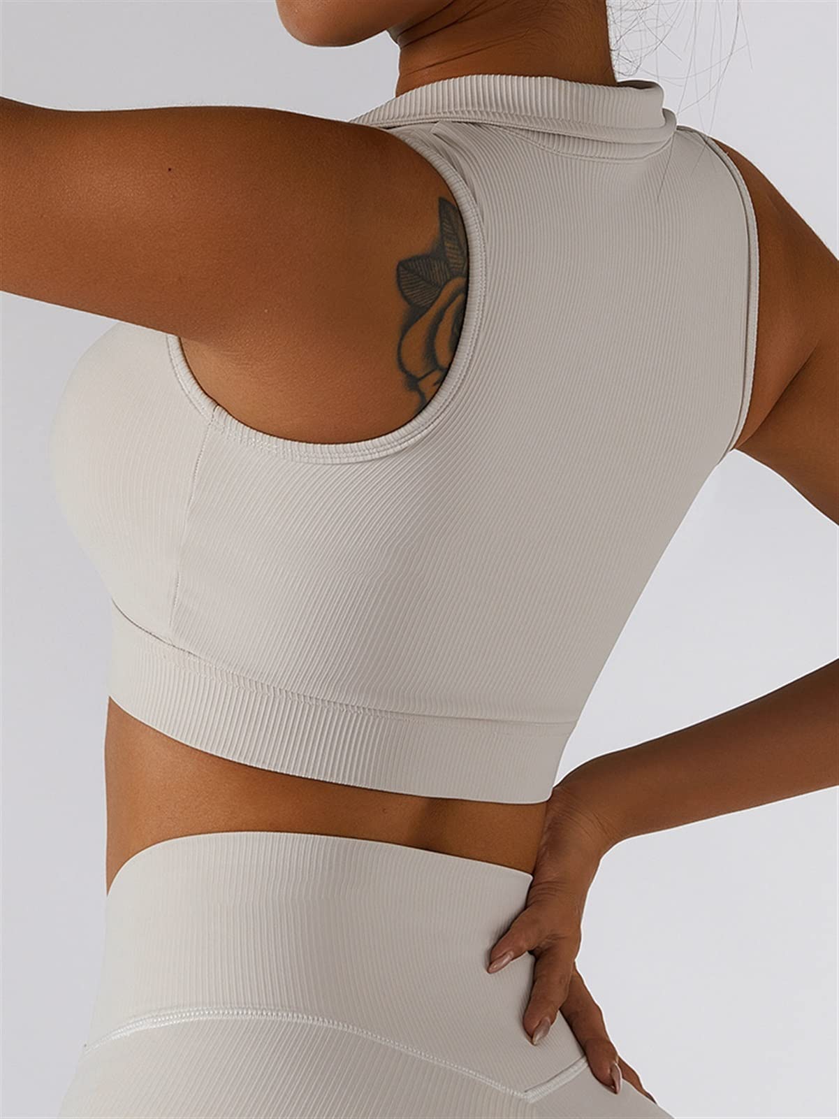 elastyczne biustonosze sportowe dla kobiet wysokie wsparcie wyściełany bezszwowy biustonosz do jogi zbiorniki kompresyjne croptop bralette