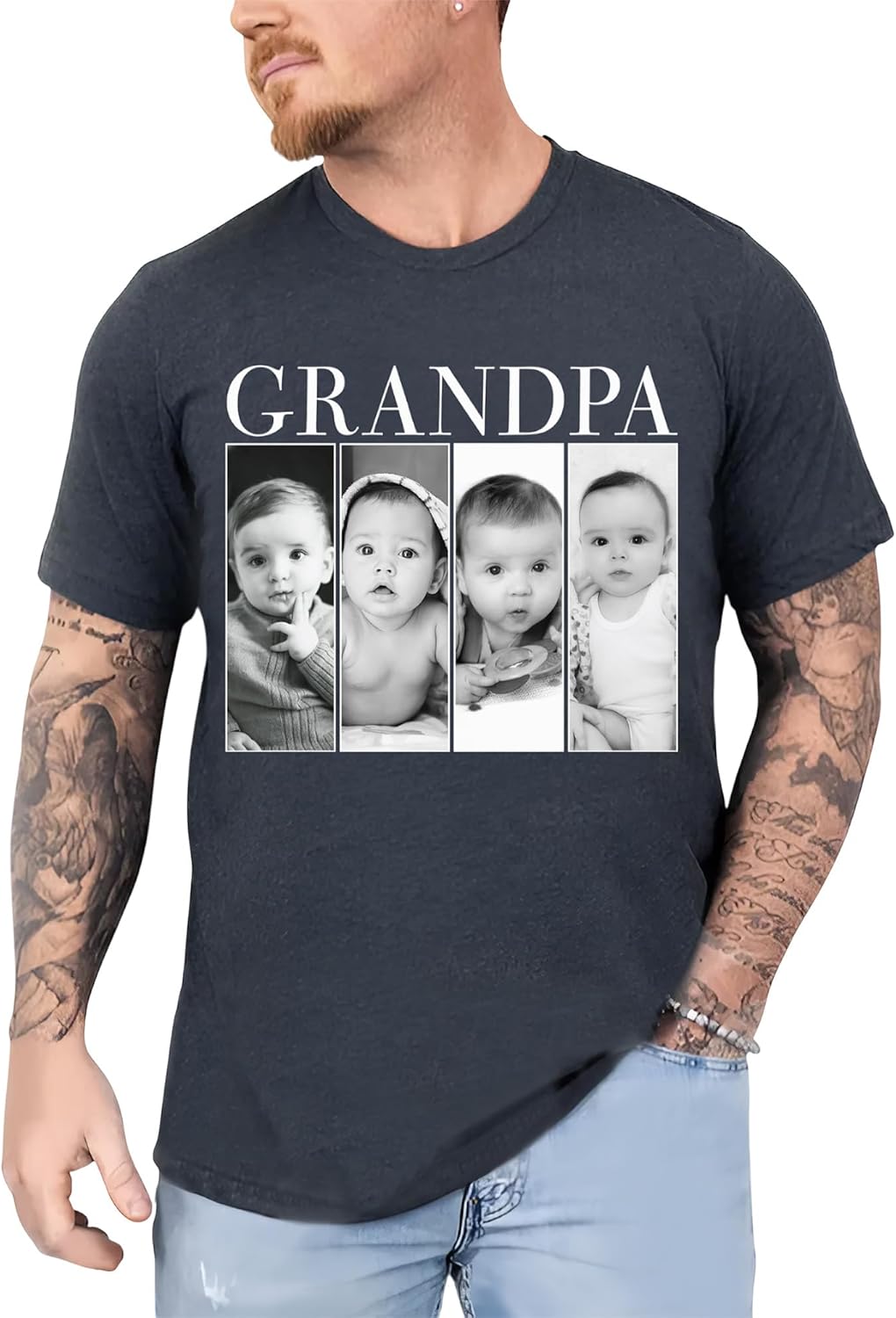 LASFOUR Custom Dad Sweatshirt With Kids Names, Personalized Fathers Day Shirt, Personalized Gifts for Dad, Papa, Grandpa