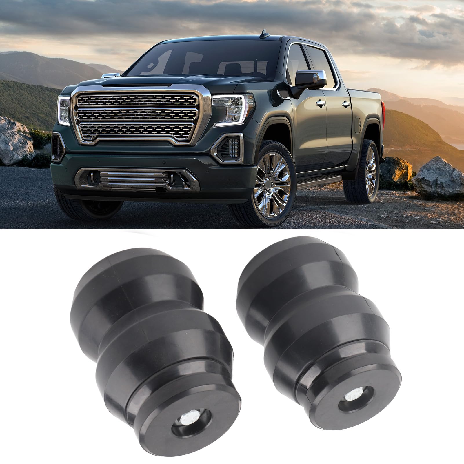Wakects Zawieszenie Sprężyna 2PCS Zwiększenie z 2 Stalowym Wymiany Dysku Montażowego dla Silverado, Sierra 1500 1999-2019, Wyeliminuj Zwis, Uderzenie w Bufor, Zmniejszone Kołysanie,