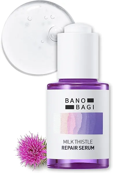 BANOBAGI Milk Thistle Repair Serum | Korean Skin Care Face Moisturizer Hydrating Serum for Face | Korean Moisturizer Skin Firming Face Serum for Glowing Skin w/ 70% Burdock Root Extracts (1.01 oz)