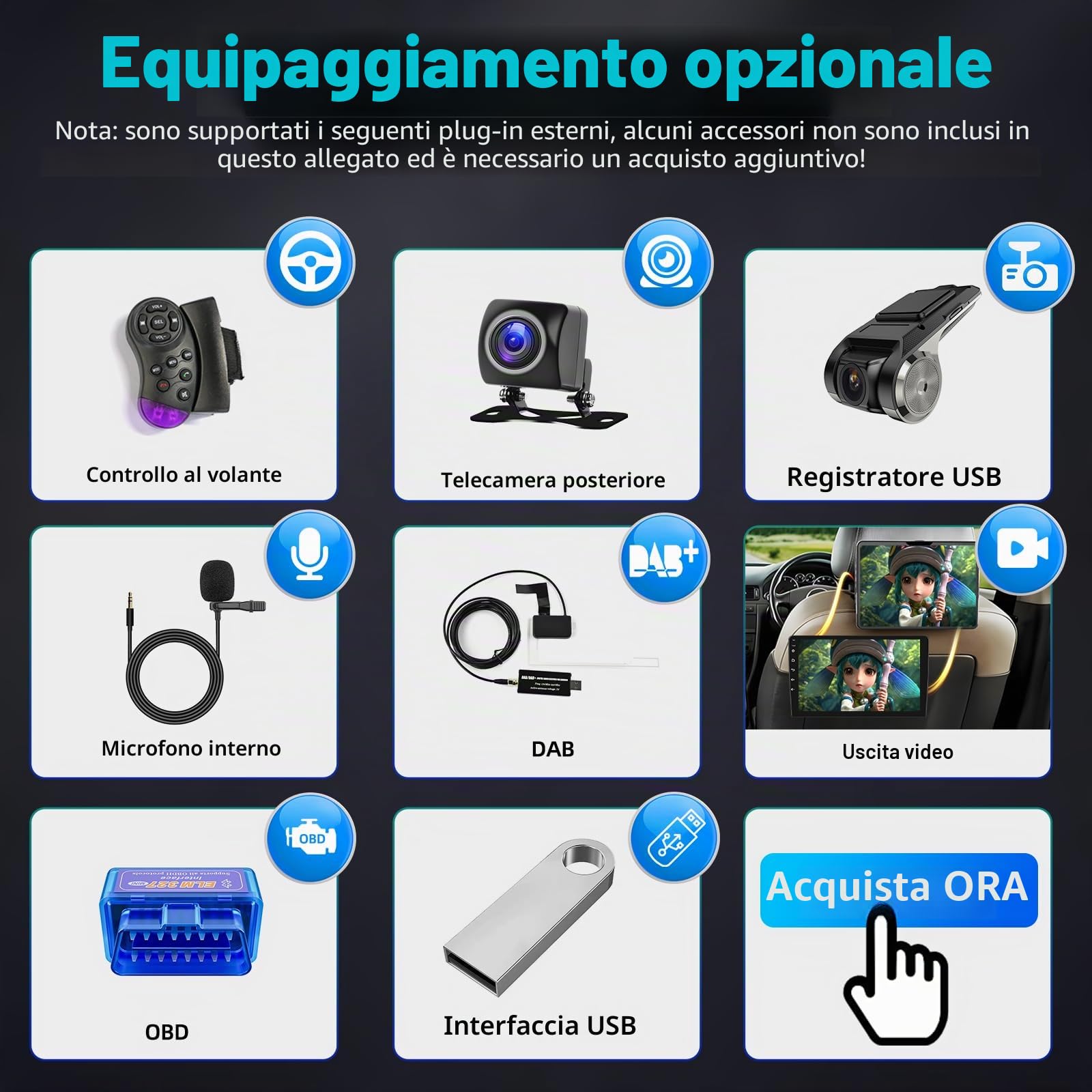 4+64G Carplay Autoradio per Fiat Panda 319 312 (2013-2020) con Wireless Android Auto, 7" IPS Touchscreen Bluetooth Car Stereo Schermo Auto con GPS 5G WiFi RDS FM SWC USB Canbus+ Telecamera