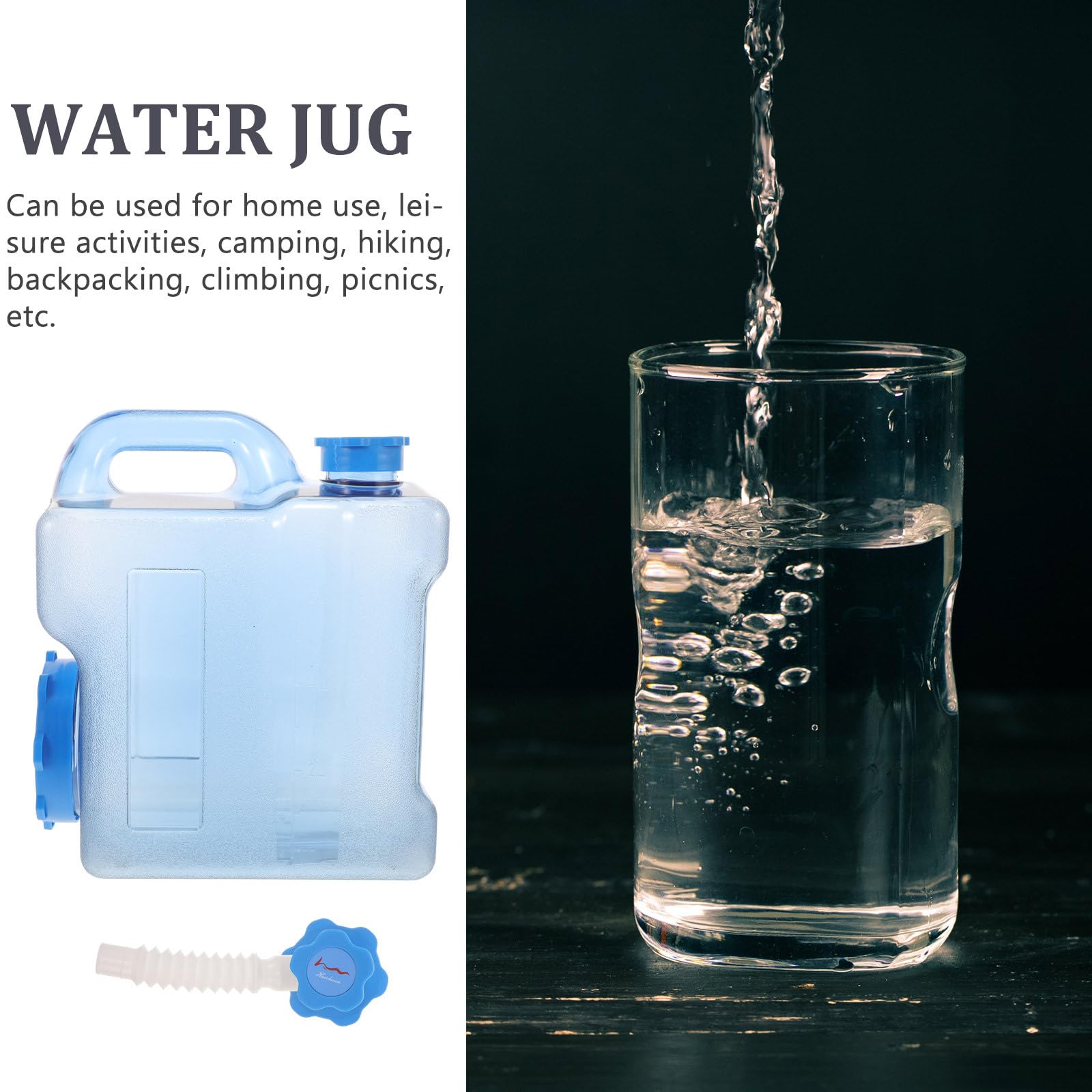 Ciieeo Tragbarer Wasserbehälter mit Hahn 7,5l Blau PC für Camping