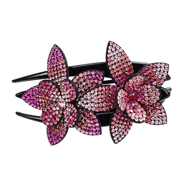 Luxury Rhinestones Flower Back Clip Womens Hair Clip Duckbill Hairpin Hair Barrette Beauty Accessory
