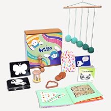 Montessori Play Kit Level 2 (3-4 Months) - Gobbi Mobile, Sensory Book, Rattles and Teether