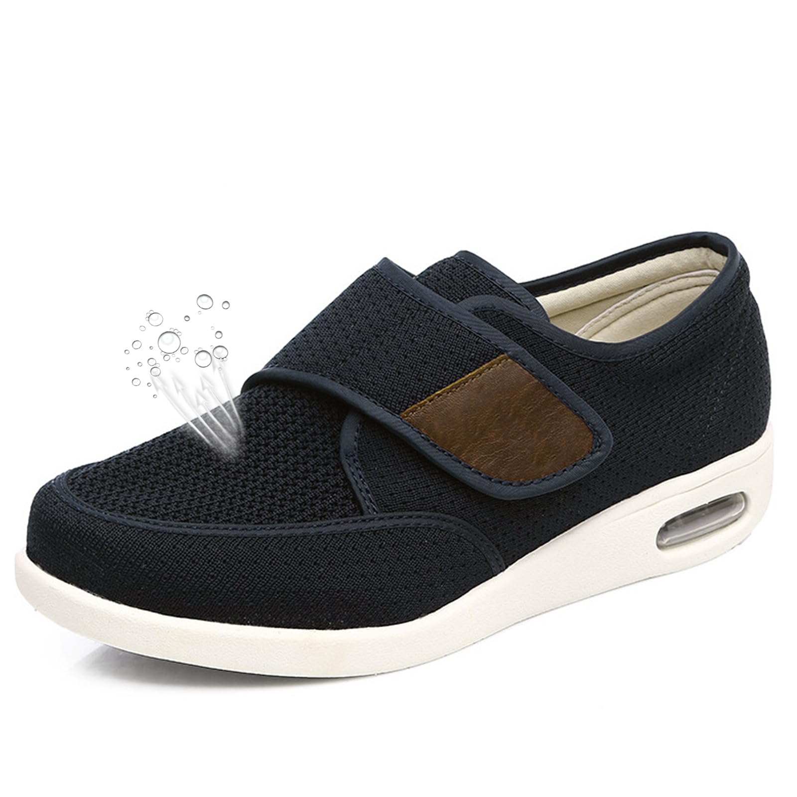 Zapatos para Diabéticos Hombres Mujeres Malla Zapatillas para Caminar de Ancho Ajustable Zapatos de Transpirables para Pies Hinchados