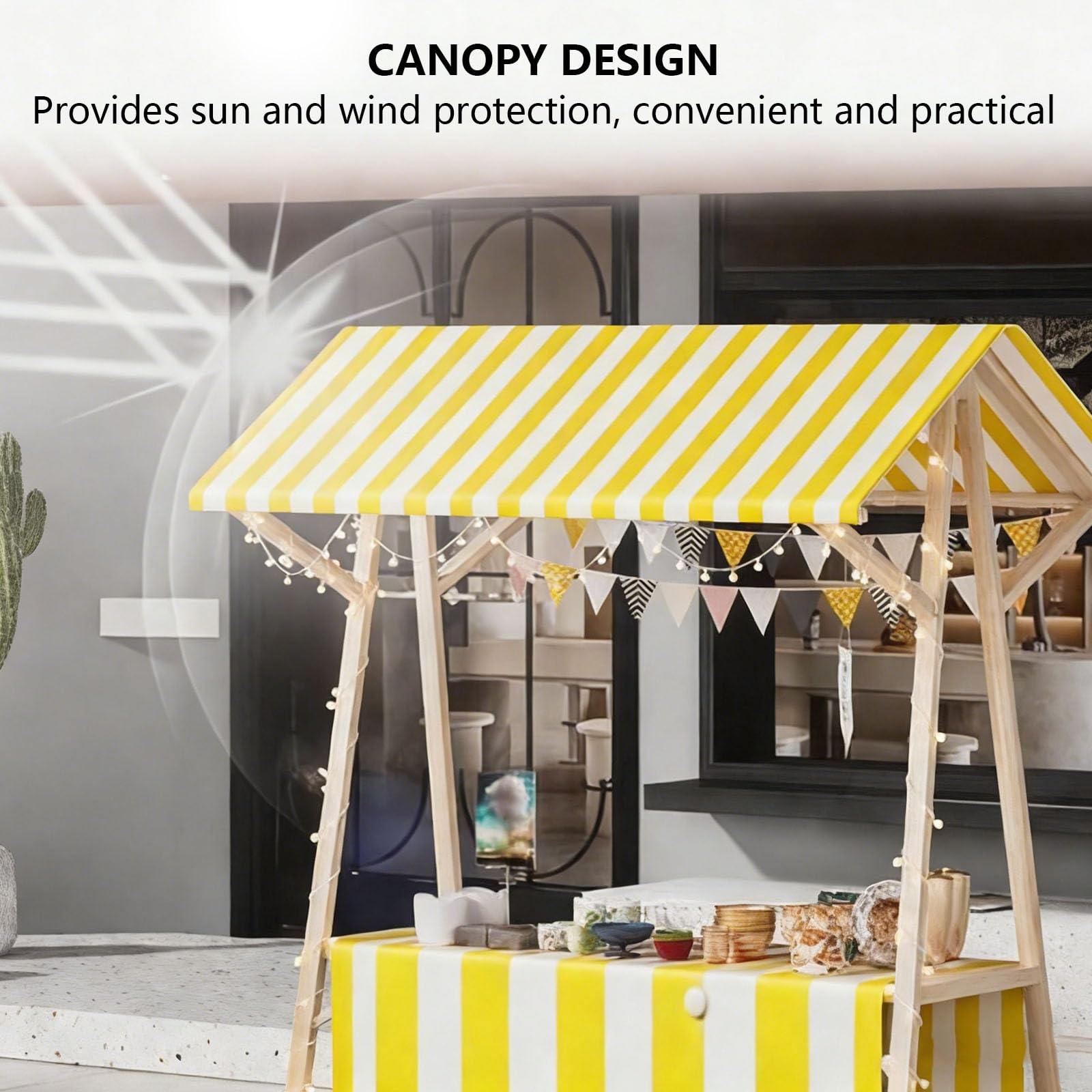 Outdoor le Sales - Carrito con toldo plegable, fácil de instalar, 120 x 60 cm, perfecto para mercados, eventos y puestos de comida, color azul