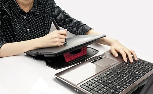 Max Smart Tablet Drawing Stand, Laptop Stand, Reading Stand, Folding, Portable And Adjustable Angles Ergo View For 15 Inch Laptop, Digital Graphic Drawing Tablet, Artisul, Ipad Pro, Wacom Cintiq (Red) #TOP6