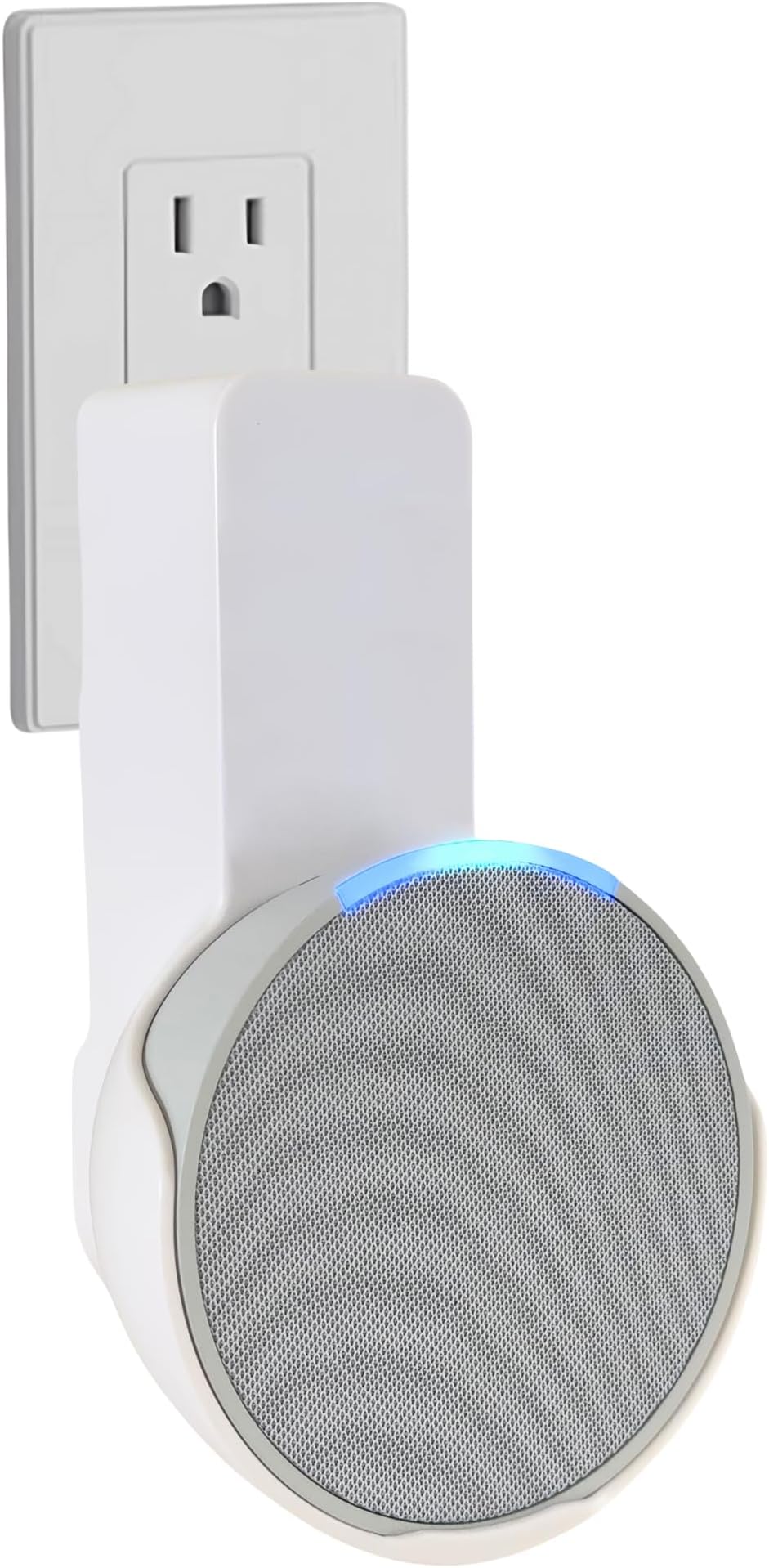 Sintron Wall Mount Holder for Echᴏ Pop, Smart Home Speaker Stand Hanger, Space-Saving, No Screws or Drilling Needed, Built-in Cable Management, Decorative Design, Compatible with Google Nest (White)