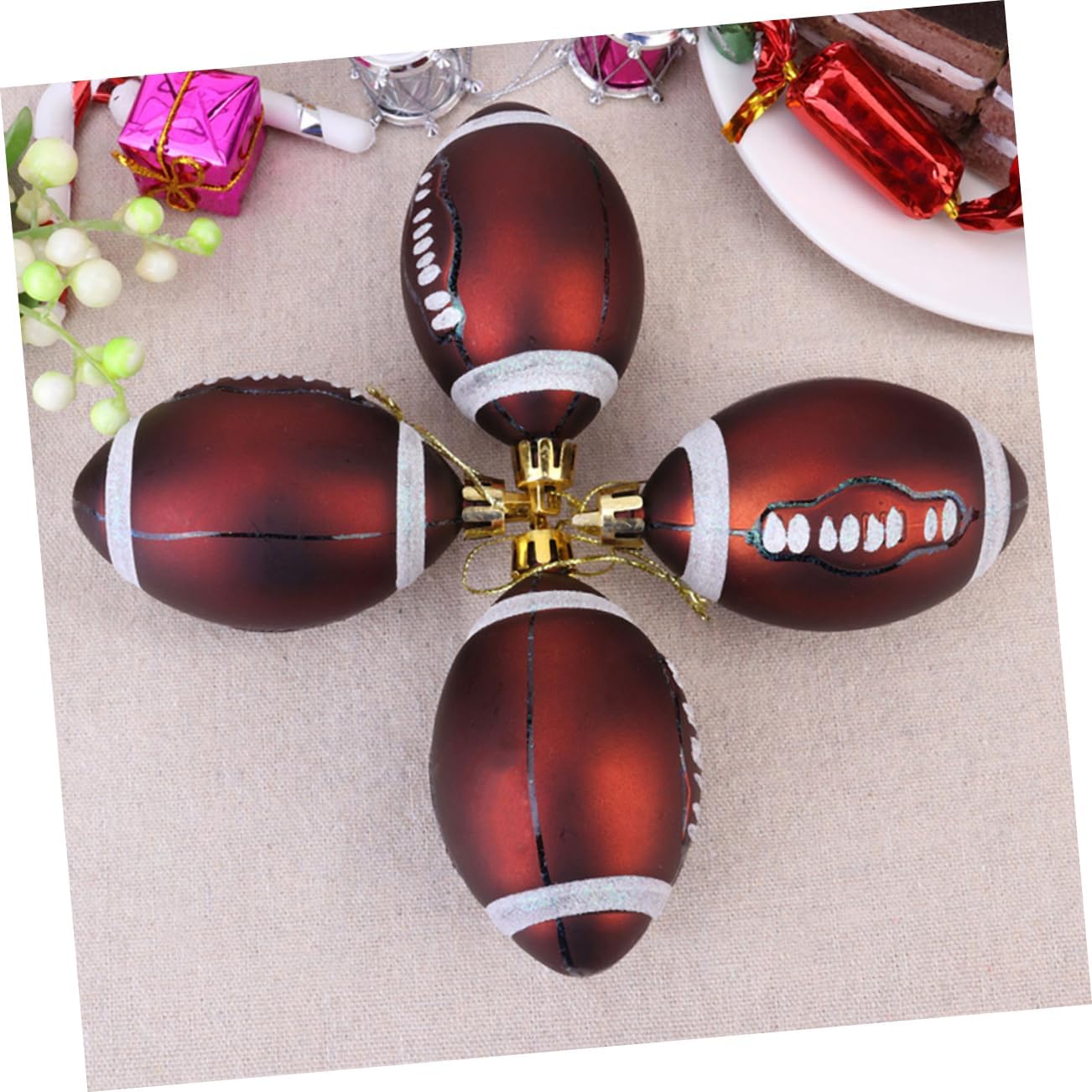ABOOFAN 12pcs Christmas Balls Basketball Decor Christmas Ornament Soccer Party Supplies Basketball Jewelry Tree Pendant Ornaments Sports Themed Pendant Mini - Image 4