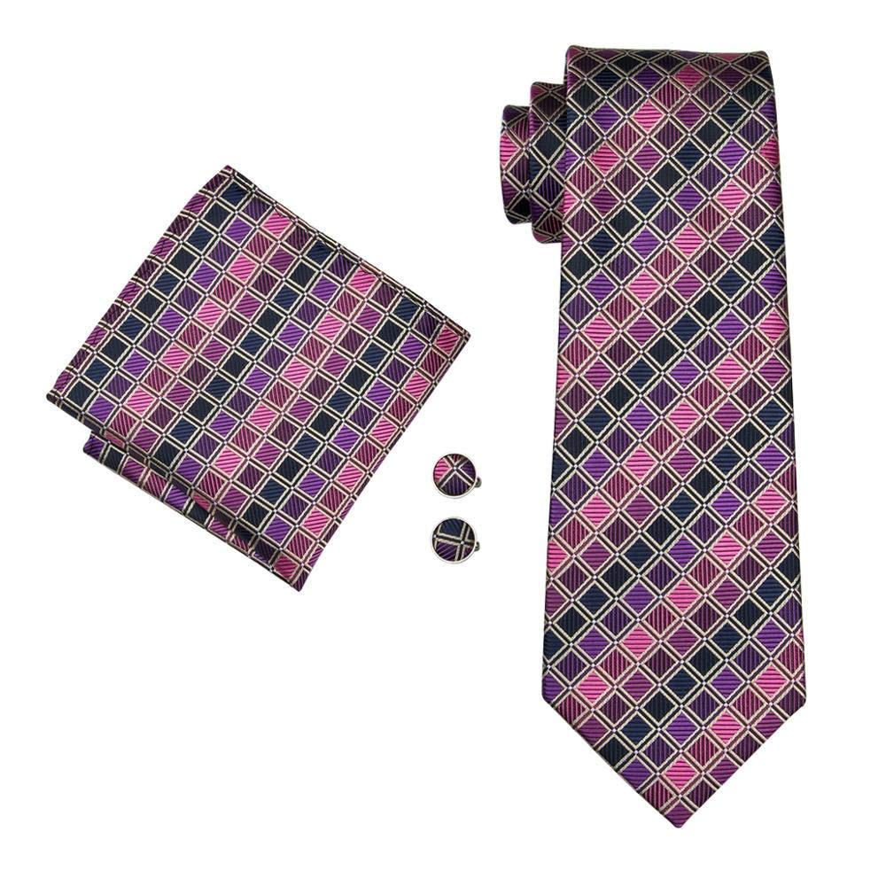 Cravate plaid soie pour homme éviter les faux pas avec boutons de manchette et pochette