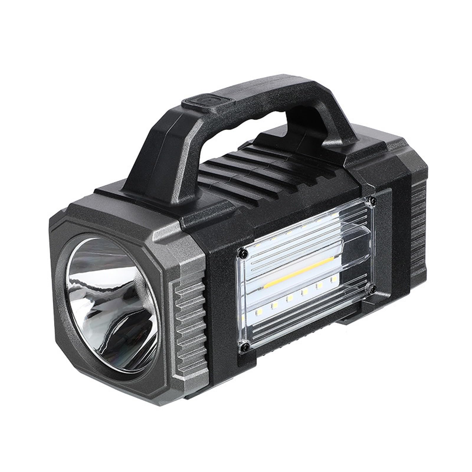 Multifunctional Solar Handheld Searchlight Highly Power Rechargeable LED Flashlight Outdoor Camping Torches Work Lamp Multifunctional Outdoor Searchlight Solar Powered Rechargeable with Work Lamp