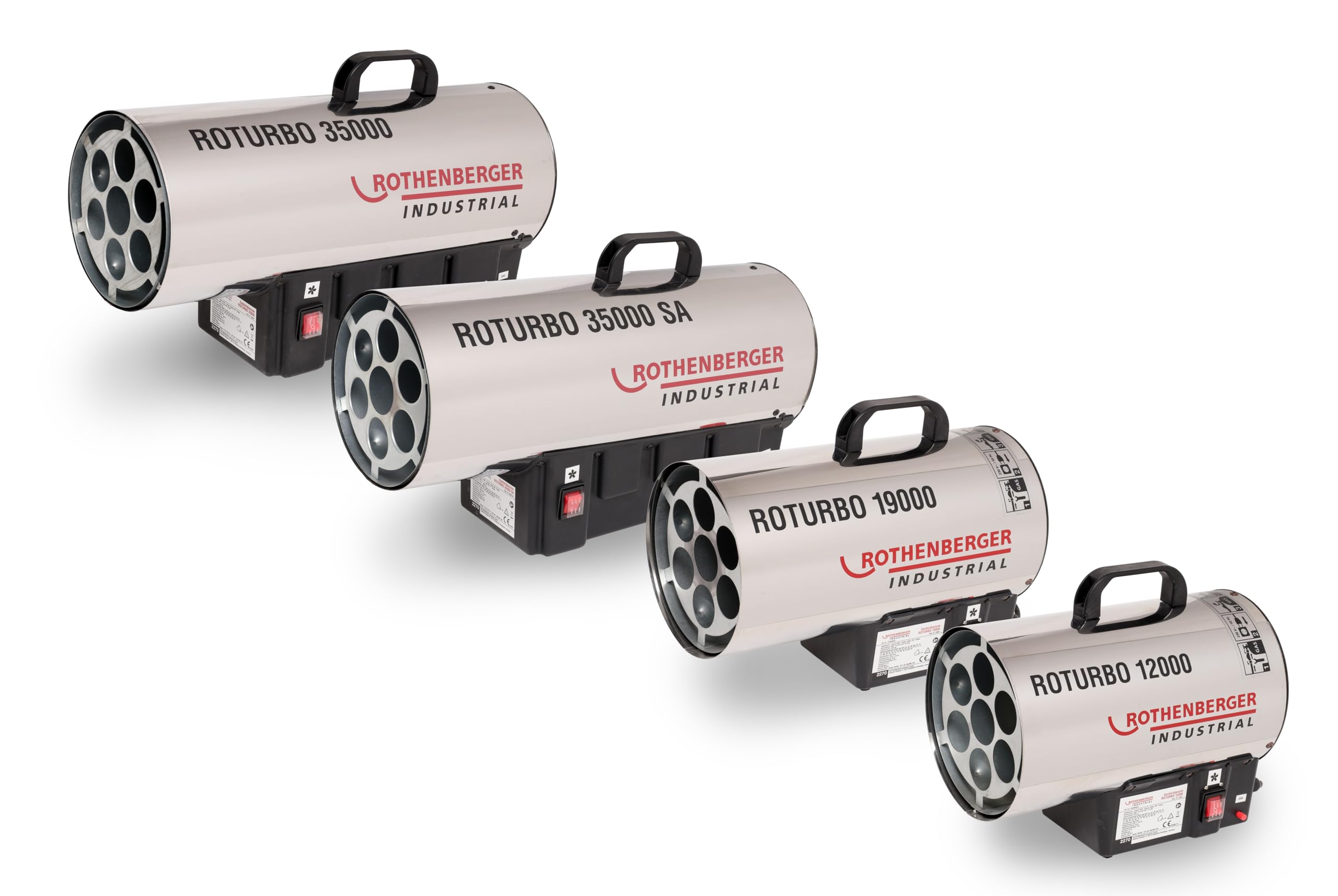 Rothenberger Industrial RoTurbo 35000 Gas-Heizkanone 34,0 kW inkl. Piezo-Zündung, Schlauch & Schlauchbruchsicherung