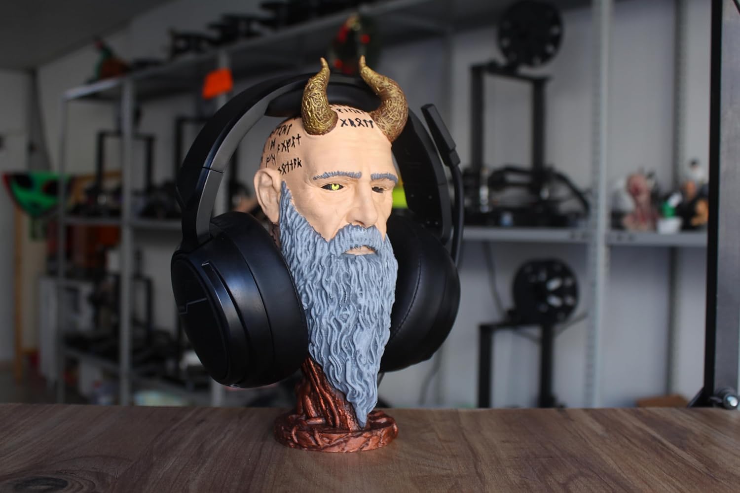God Of War - Mimir Headphone Holder Stand Universal Headphone Stand for Desk - Solid Plastic Headset Stand for Desk - Headphone Holder Desk Stand, Gaming Headphone Stand, Headphones Stand Compatible