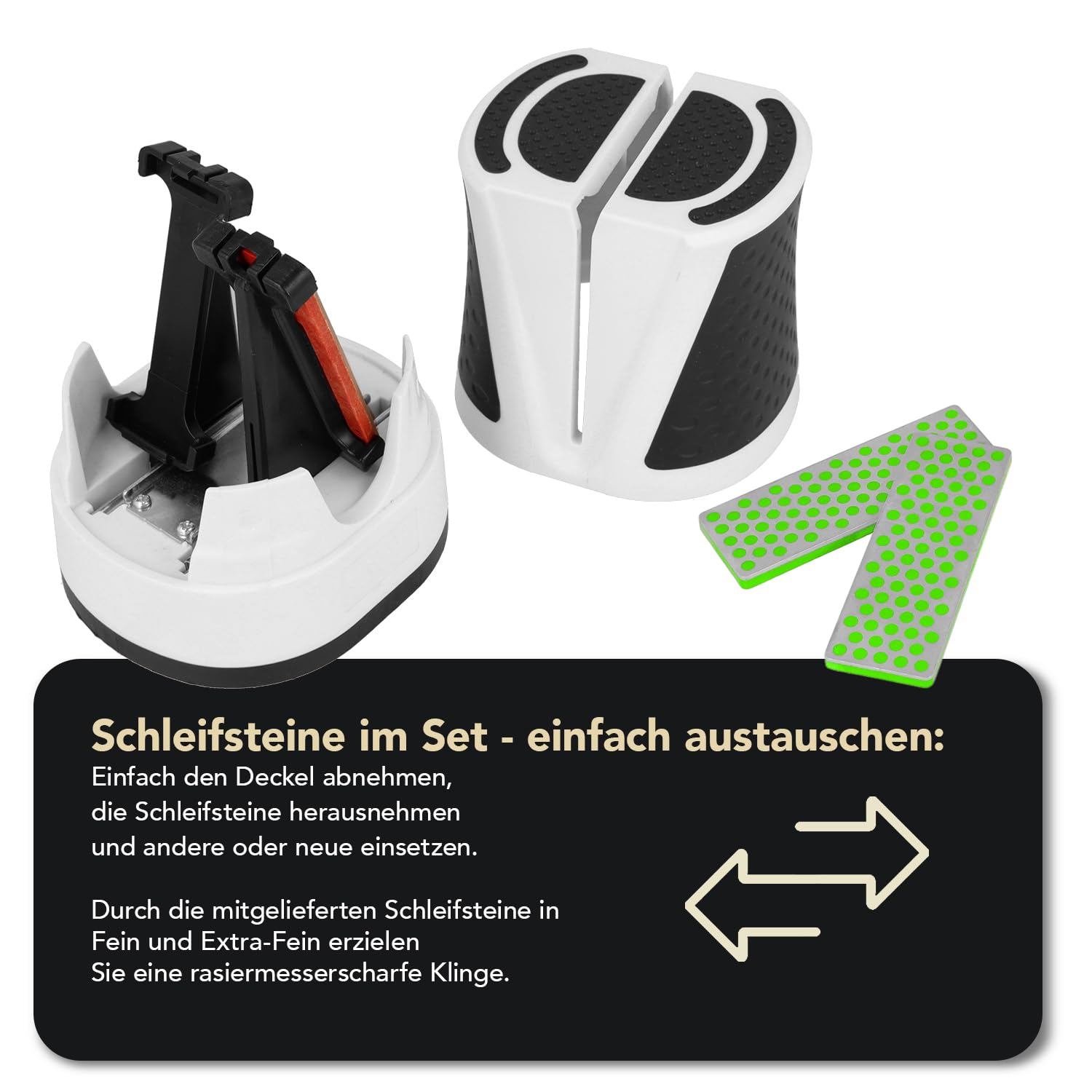 DMT SimpleSharp Weiss Bundle Fein & Extrafein | Diamant Messerschärfer für rasiermesserscharfe Klingen mit perfektem Schleifwinkel | Schärft Messer beidseitig mit extraharten Diamant-Steinen