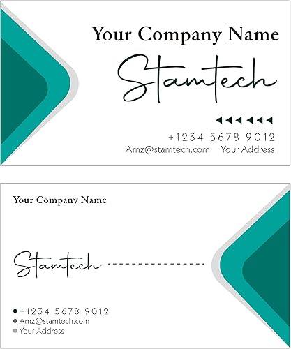 STAMTECH Tarjetas de visita profesionales tarjetas personalizadas de doble cara, impresión colorida, pequeñas empresas (plantilla 1)