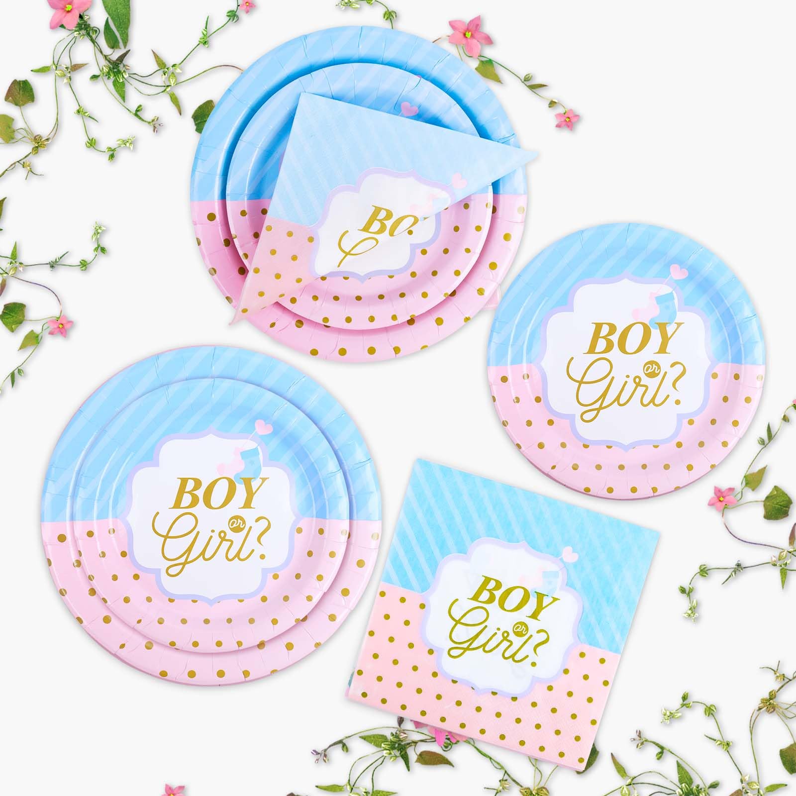 Assiette - Gender Reveal - Boy Or Girl - Lot De 6 - Décorations