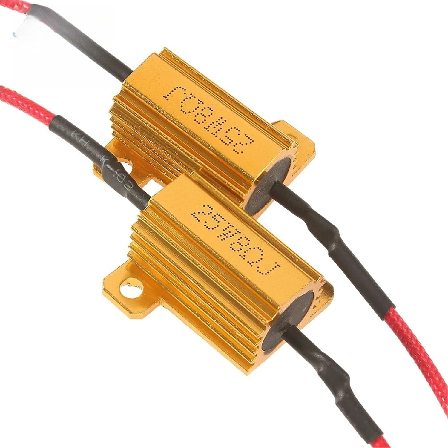2PCS 25W/50W 6Ω/8Ω/50Ω LED Load Resistor Fix Hyper Flash for Turn Signals Car Tail Light Blinker Stabilizer(25W 8Ohm)
