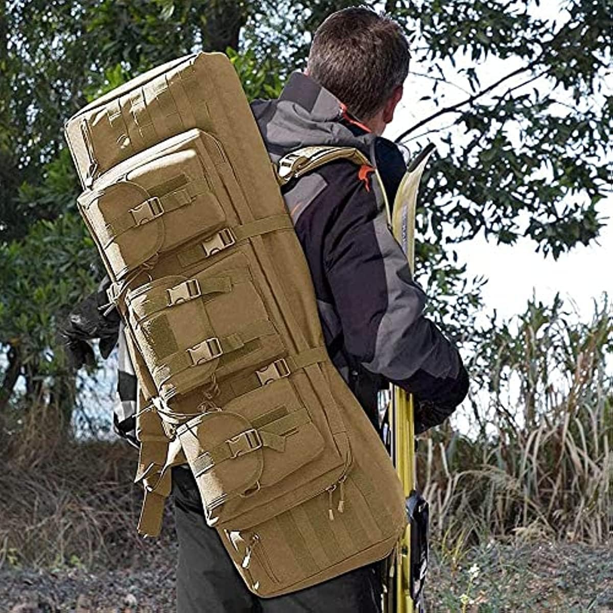 Bolsa de Rifle táctico Plegable,Funda para Fusil Airsoft Funda Escopeta Porta Caza Estuche de Rifle Doble Largo para Caza, Tiro, Pesca, Senderismo