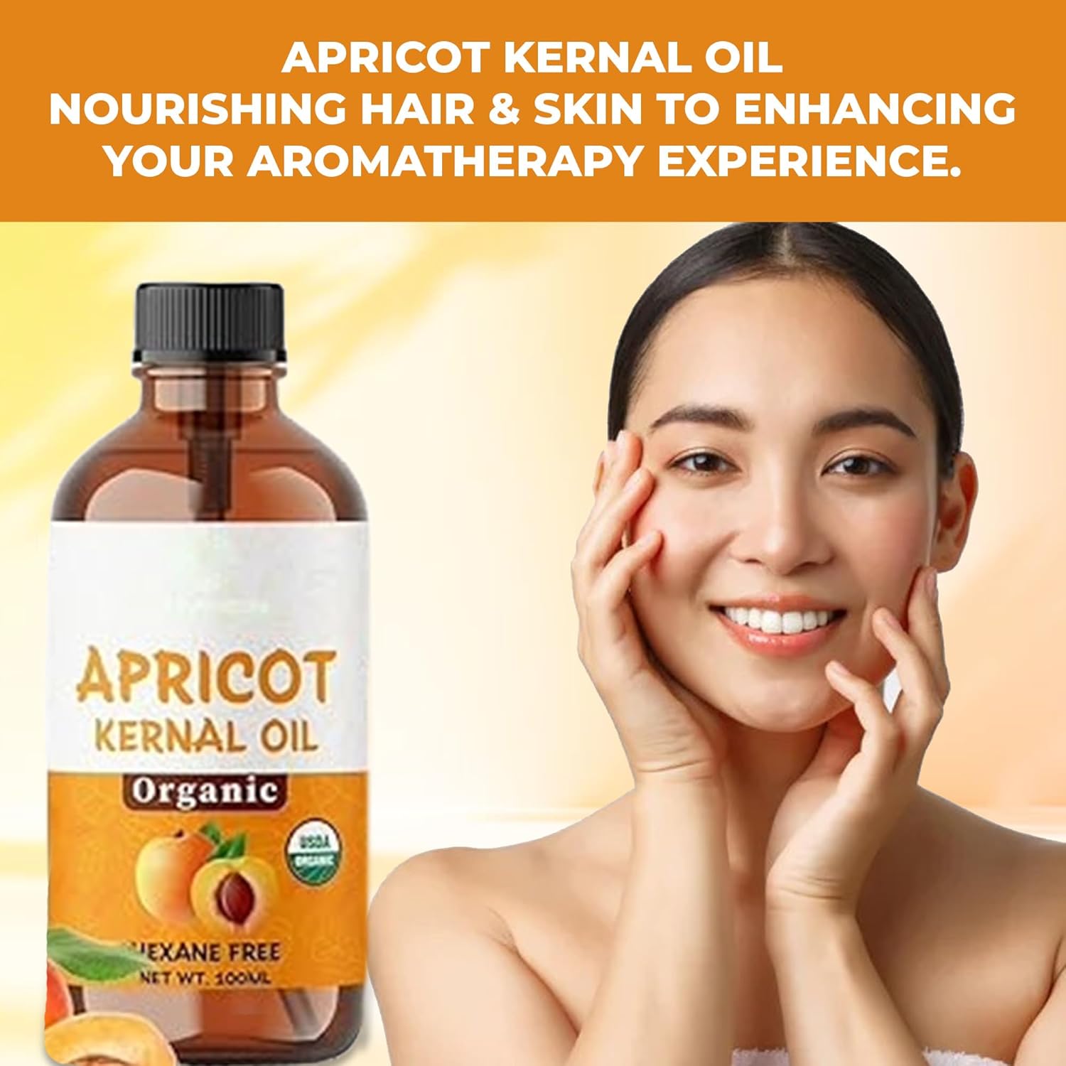 ABBASI & CO Apricot Kernel Oil – Large 100ml Cold-Pressed – USDA Certified Organic Moisturizer & Antioxidant for Face, Hair & Body Massage – 100% Pure Natural Skincare for All Skin Types - Image 7