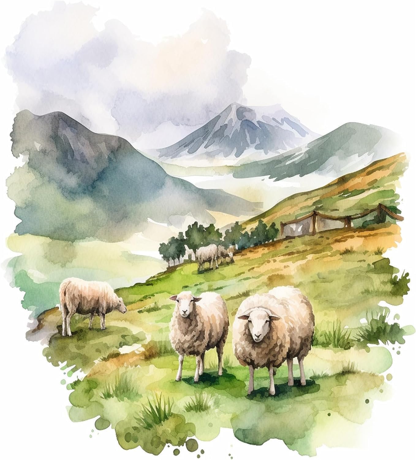 ZMHZMY Paint by Numbers Kit Digital Painting Sheep Goat DIY Oil Painting Drawing Canvas with Brushes Art Decorations 40x50cm 40x50cm