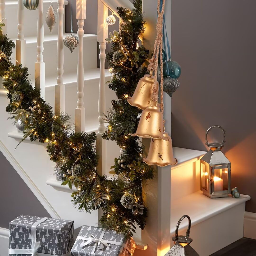 16 Pendentifs Wapiti Avec Cloches PVC - Décorations De Noël 3D - 12,5 Cm Et 6,5 Cm - Pour Sapin Ou Cheminée