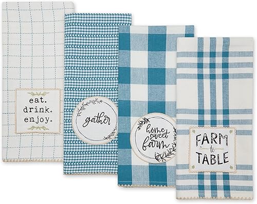 Miniatura 2 de DII Home Sweet Farmhouse Kitchen Collection, Dishtowel Set, 18x28, Storm Blue, 4 Count