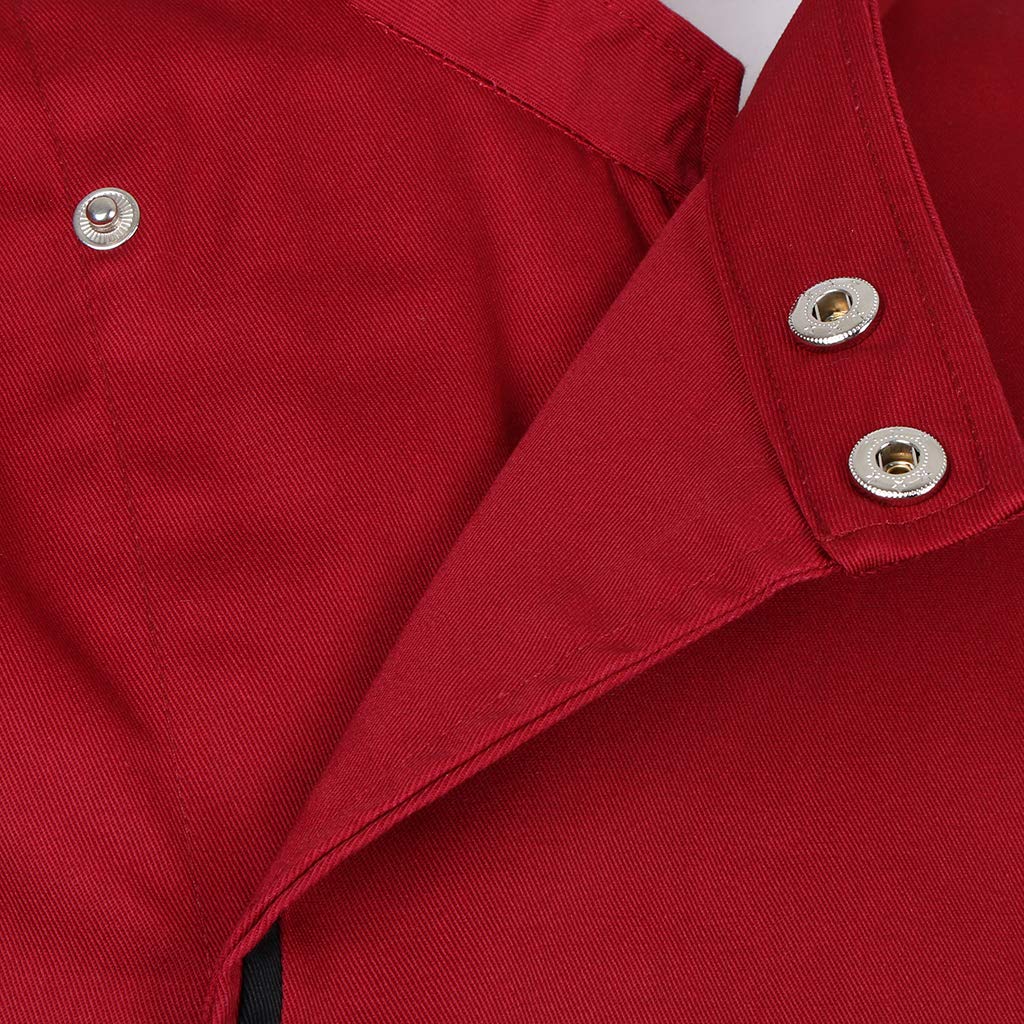 predolo Chaqueta de Manga Larga, Ropa de Cocina, Chaqueta de Gastronomía, Camisa, rojo, SG