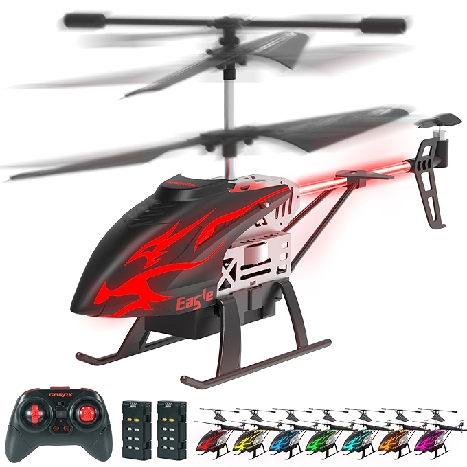 儿童遥控直升机，30分钟飞行时间，LED灯光效果， altitude保持，一键起降，适合6岁以上男孩女孩，完美圣诞生日礼物