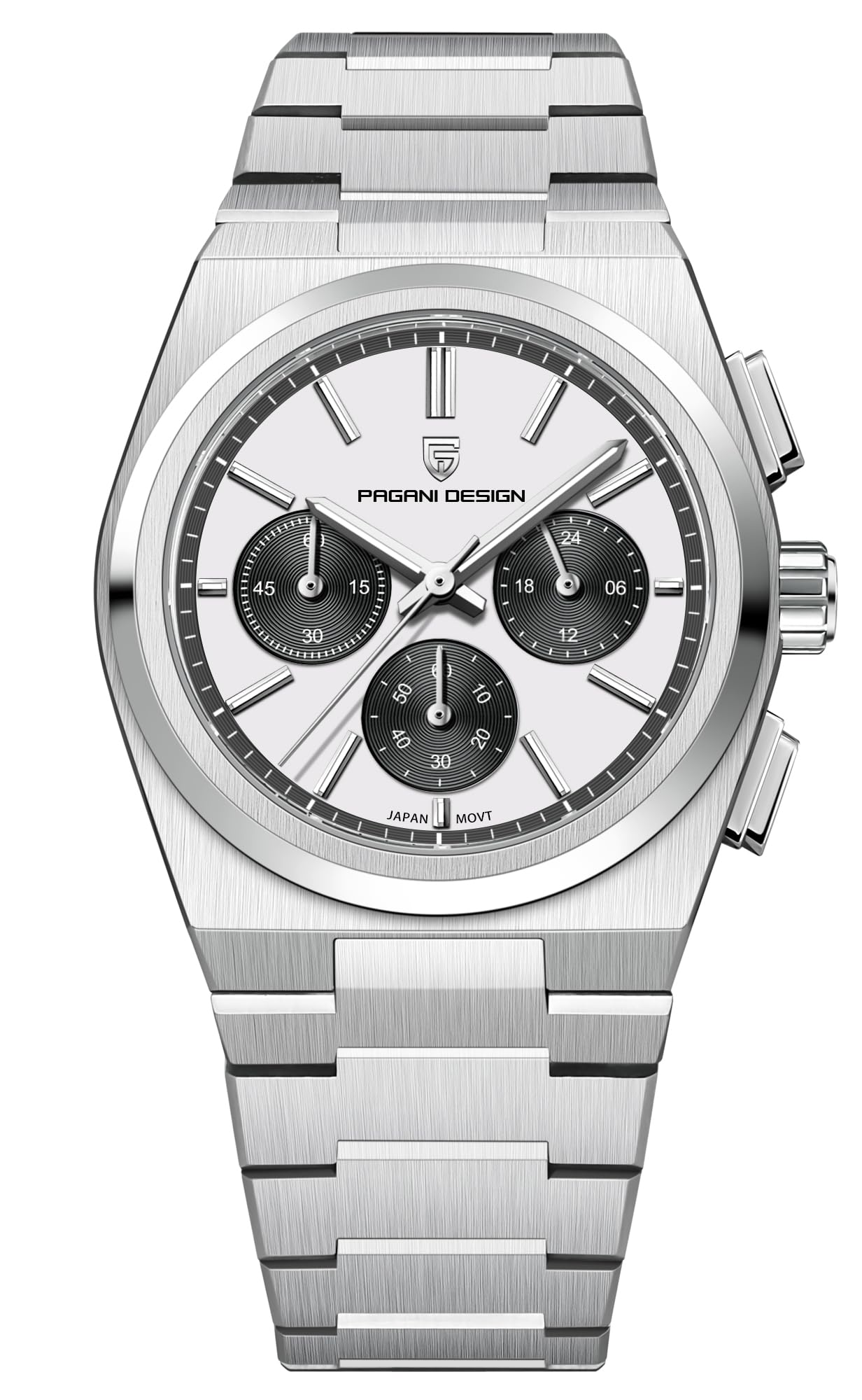 Pagani Design Orologi cronografi da uomo, quadrante da 40 mm, acciaio inossidabile, resistenti all'acqua fino a 100 m, 3 colori