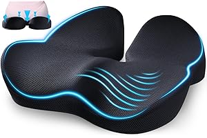 Memory Foam Seat Cushion for Office Chair Pressure Relief Sciatica & Tailbone...