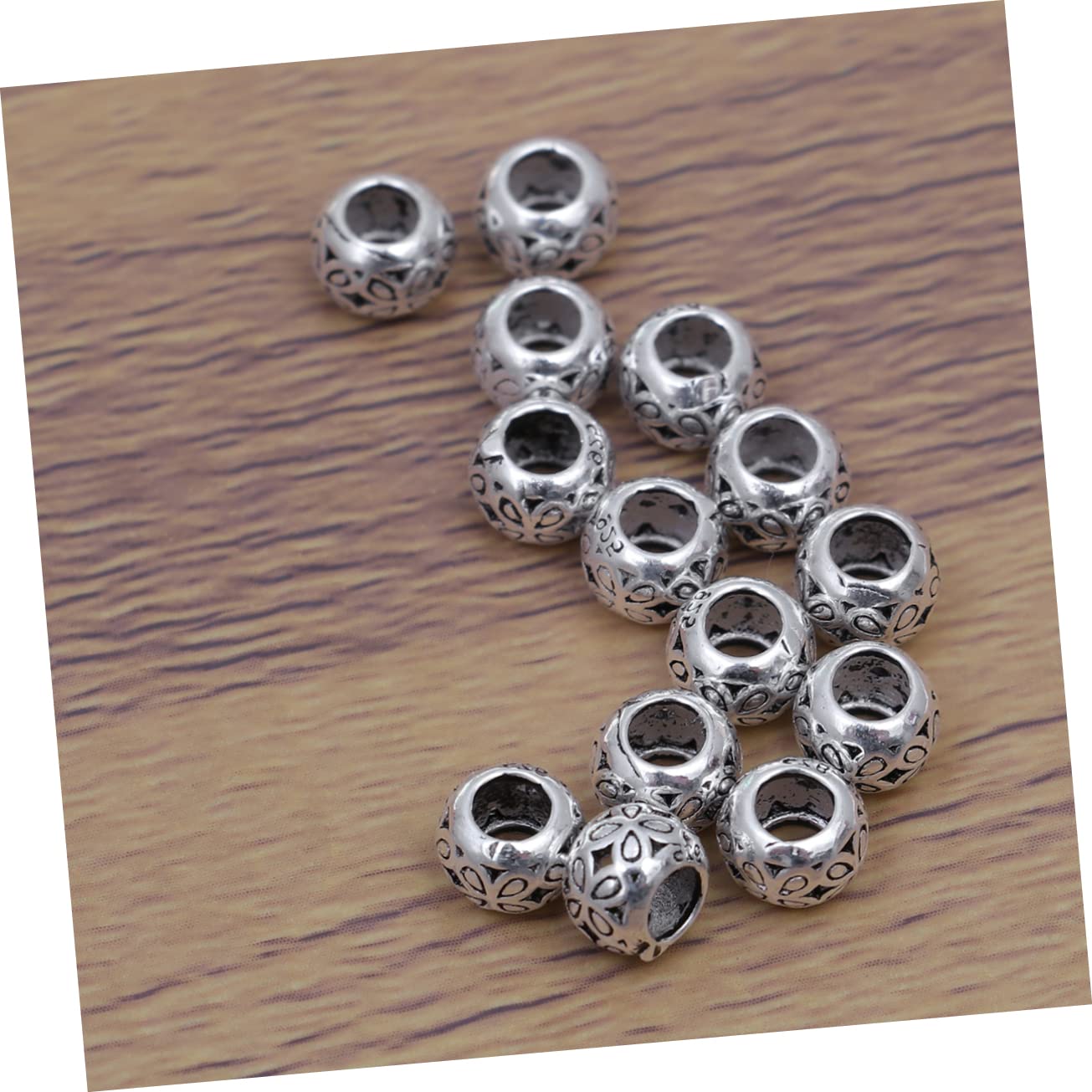 Operitacx 28pièces Perles Intercalaires Argentées Pour Fabrication De Bijoux Accessoires Thaïlandais Pour Colliers Et Bracelets