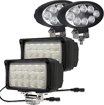 2PACK 45W and 24W Led Light Bar,Led Work Lights 12volt /24volt Rectangular Bright Foglights, Waterproof Offroad Headlights for Tractor,Truck,Combine,Agriculture Vehicle