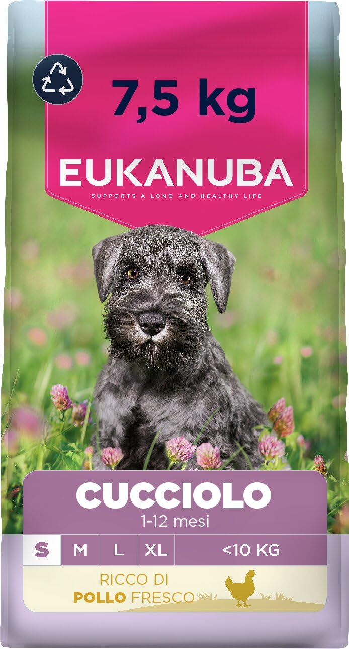 EUKANUBA Cibo secco per Cuccioli con pollo fresco per razze di taglia piccola - Alimento secco premium per Cani giovani, 7,5 kg