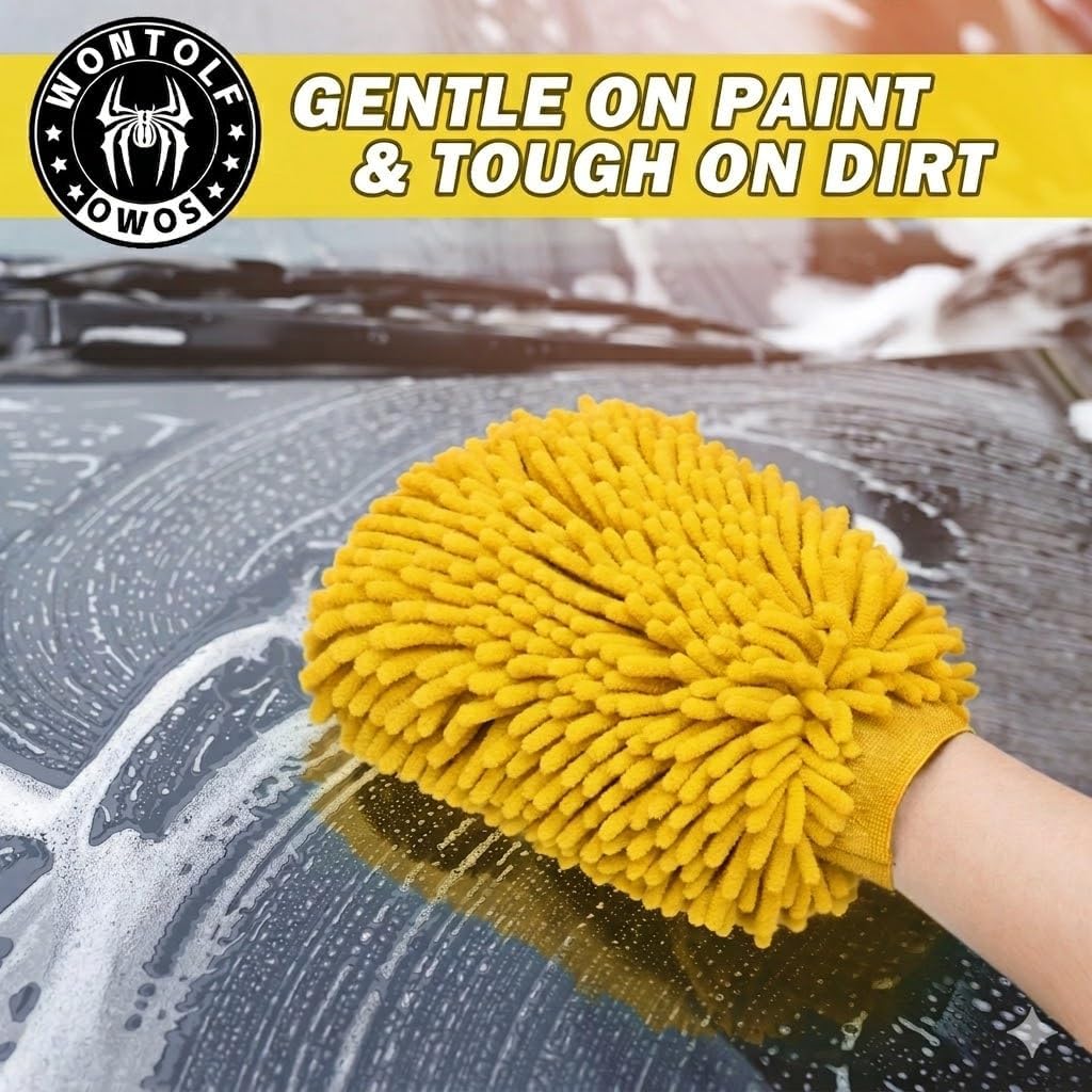 Wontolf Car Wash Foam Gun Foam Sprayer - Foam Cannon Garden Hose- Car Wash Kit - Snow Foam Blaster with Microfiber Wash Mitt + Storage Bag - Car Accessories for Men