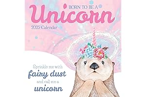 2025 Square Unicorn Wall Calendar 16 Month - Born To Be A Unicorn