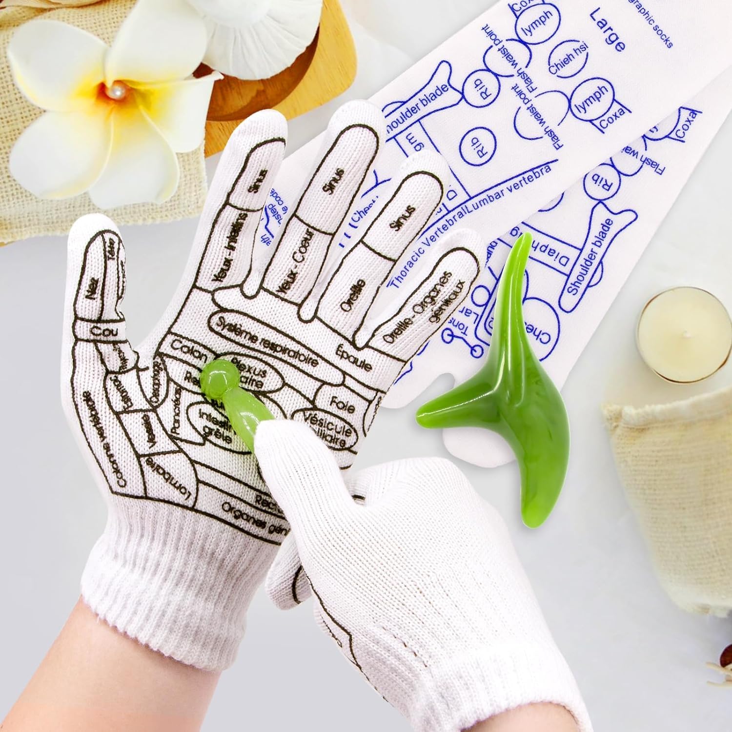 Calzini Riflessologia Plantare Con Digitopressione – Set Con Strumenti Massaggio, Guida Ai Punti Trigger
