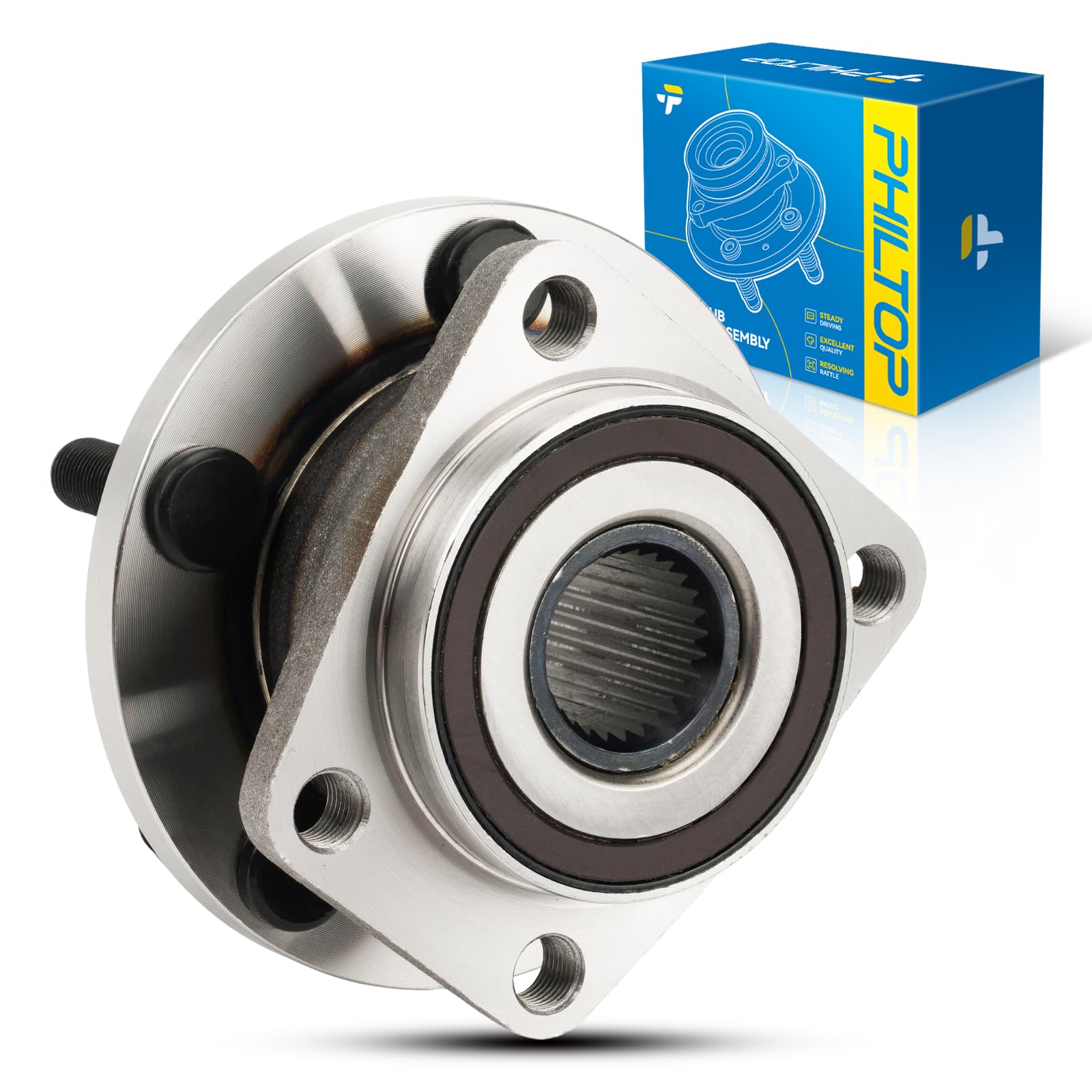 PHILTOP Front 513220 Wheel Bearing and Hub Assembly 5 Lugs for 2005-2014 Subaru Outback, 2005-2014 Subaru Legacy 1 PCS
