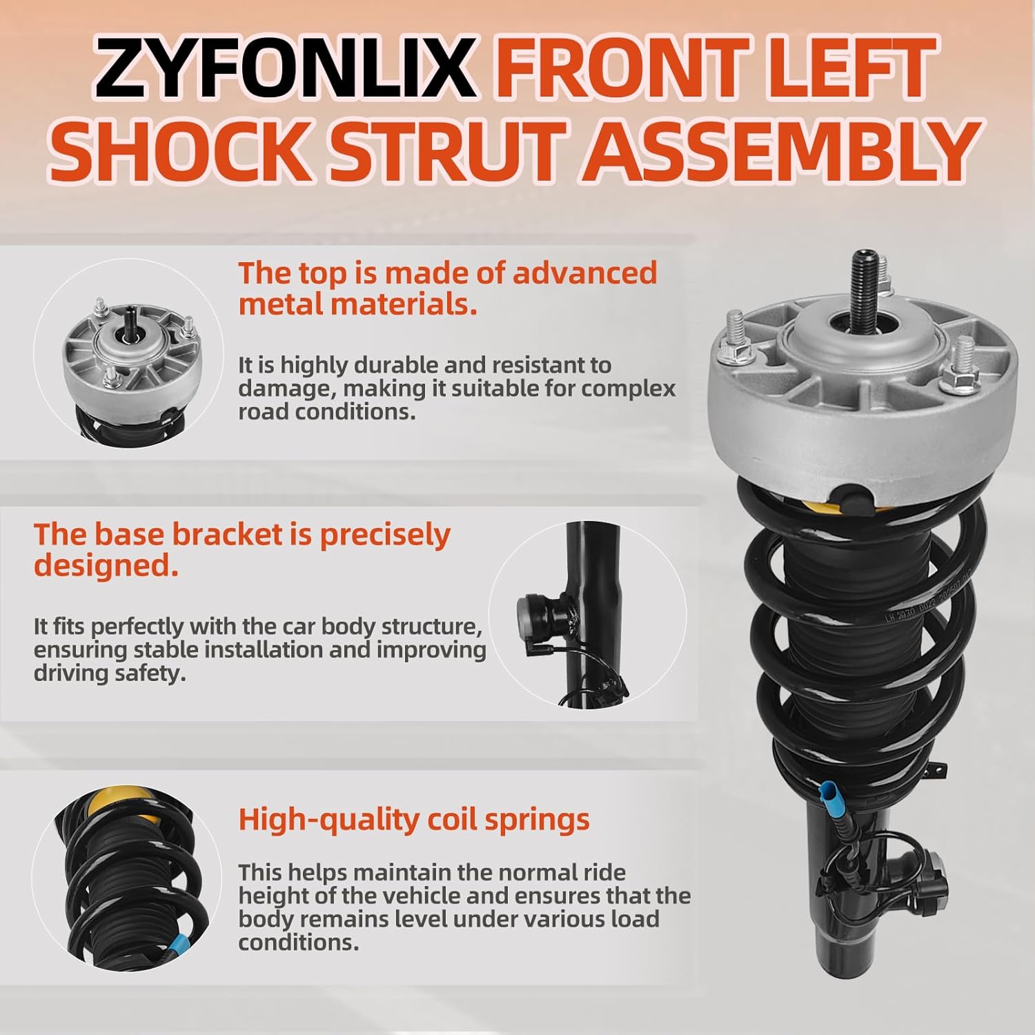 Front Left Shock Strut Assembly Compatible with 2014-2019 BMW X5 X6 X5M X6M F15 F16 F85 Shock Absorber OEM Replace 37106875083 37116863173 31317850211 31317856489